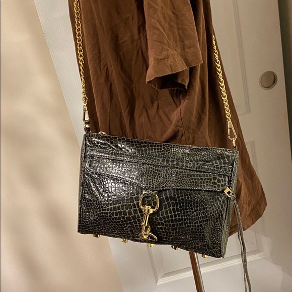 Elegant Rebecca Minkoff Black Crocodile Pattern Women's Bag - Picture 14 of 14